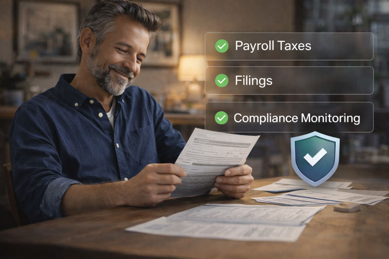 person clocking in on pos